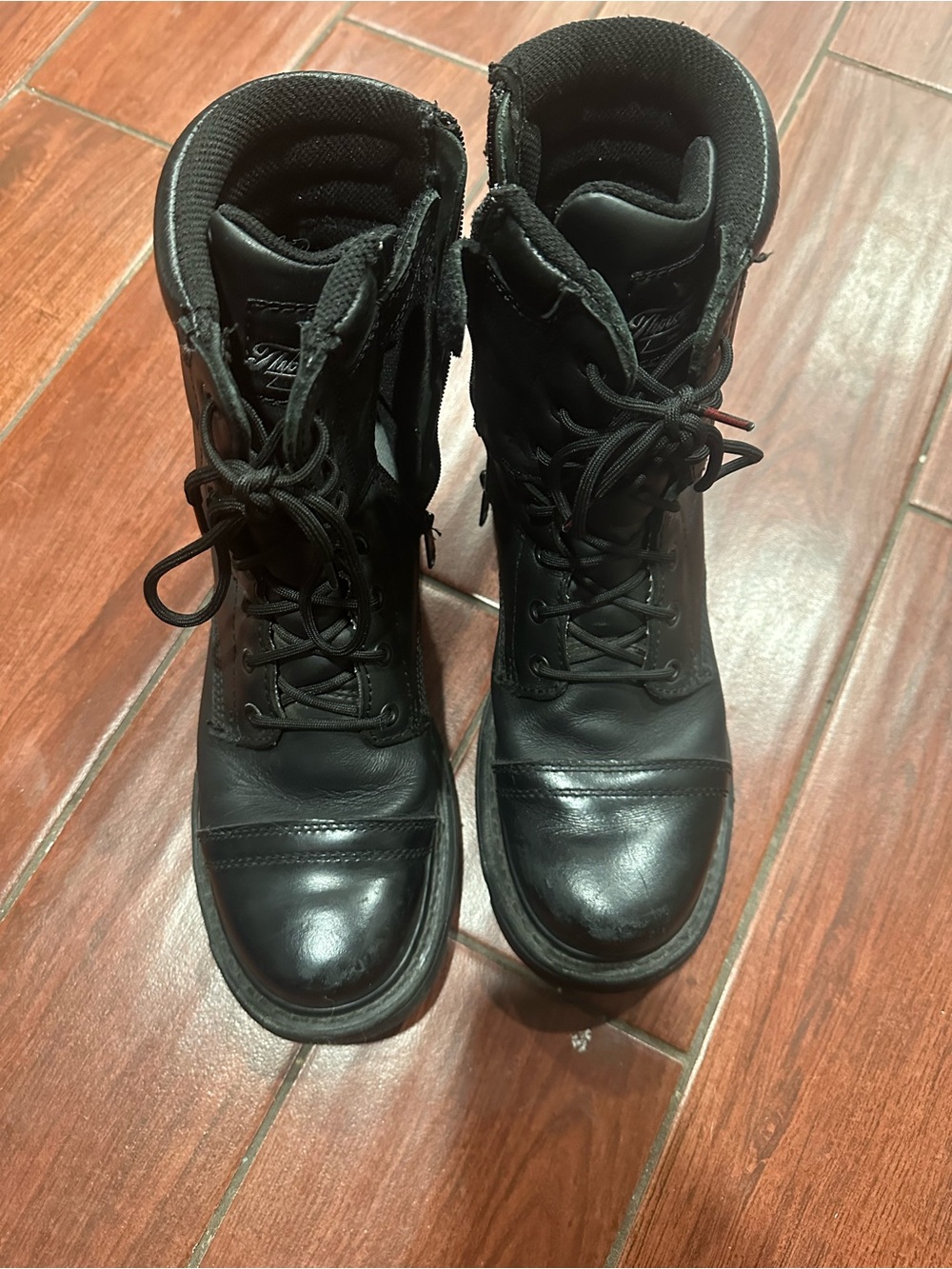 Thorogood Black Men's Lace-Up/zipper Work Boots - Tactical Style
